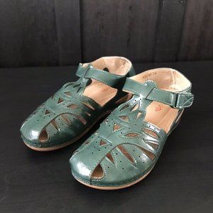 Lostisy Forest Green Lightweight Comfort Wedge Shoes Sandals Womens Size 7.5